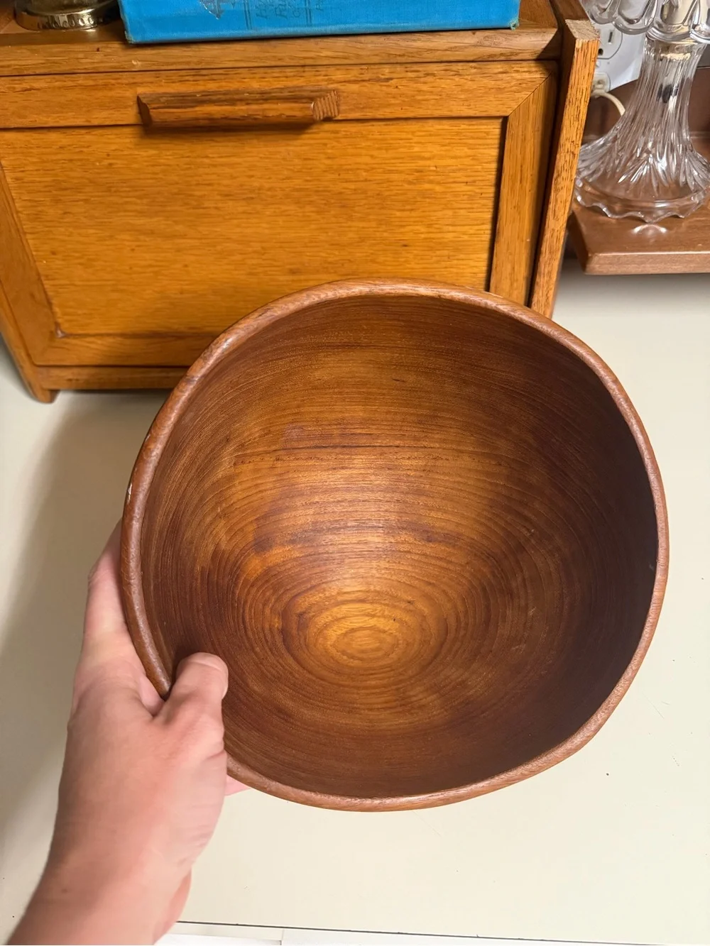 Handcrafted Wooden Serving Bowl - Brown